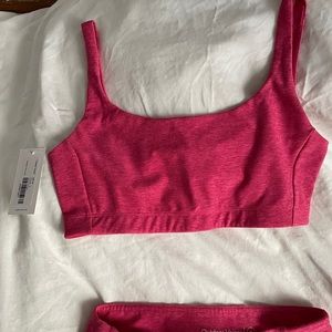 Outdoor Voices double time Flamingo sports bra.